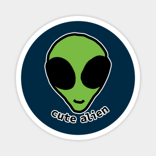 Sci Fi Cute Green Alien Head Drawing Magnet